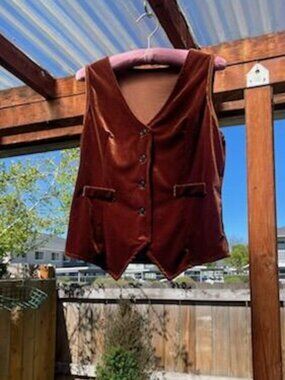 Bohemian Brown Velvet Vest-Size M
